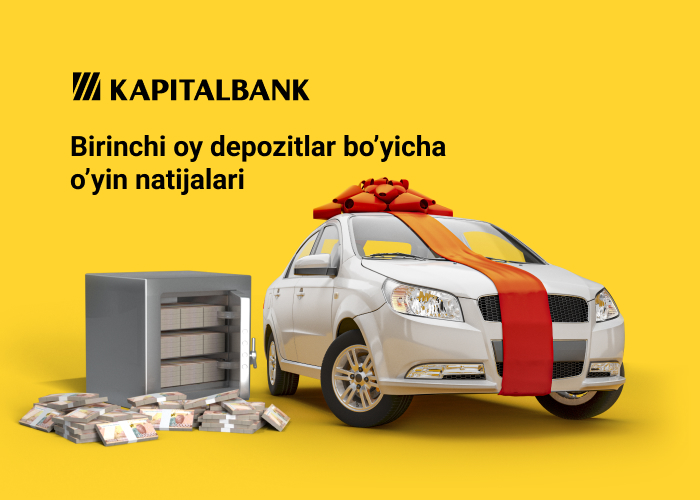 Kapitalbank omonatlar bo‘yicha sovrin jamg‘armasi 520 million so‘m va 4 ta “Chevrolet Nexia 3” avtomobillarining keng ko‘lamli tirajini birinchi oy natijalarini e’lon qildi