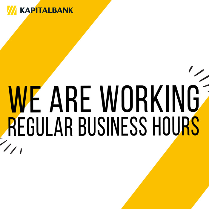 All branches and the majority of mini-banks are currently working regular business hours and offer a full range of financial services. Only 4mini-banks are not working located within the territory of the market and trade centres.