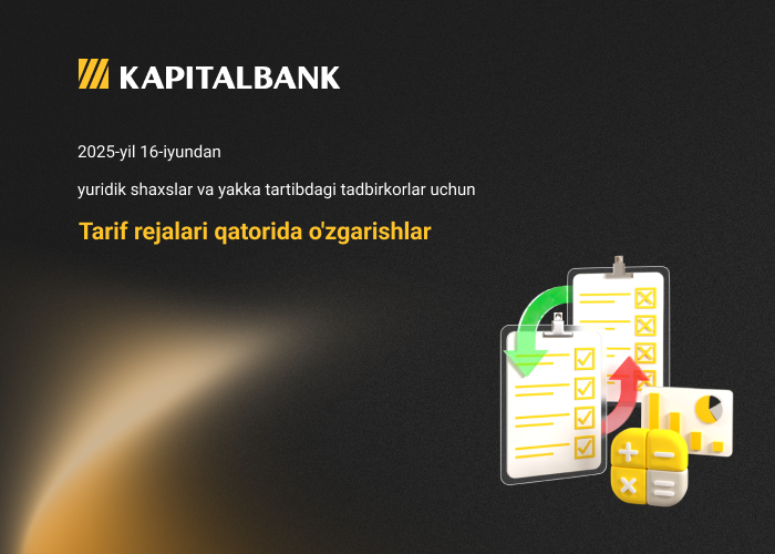 Tarif rejalari qatorida o'zgarishlar